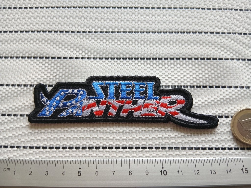 Steel Panther mooie shaped US logo patch s43 metal, Verzenden, Nieuw, Kleding