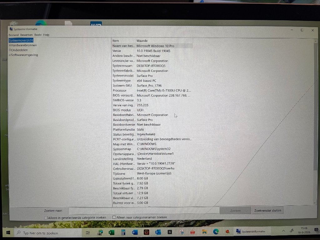 Microsoft Surface Pro  i5 8GB  256GB, Gebruikt, 12 inch, Ophalen of Verzenden, Wi-Fi