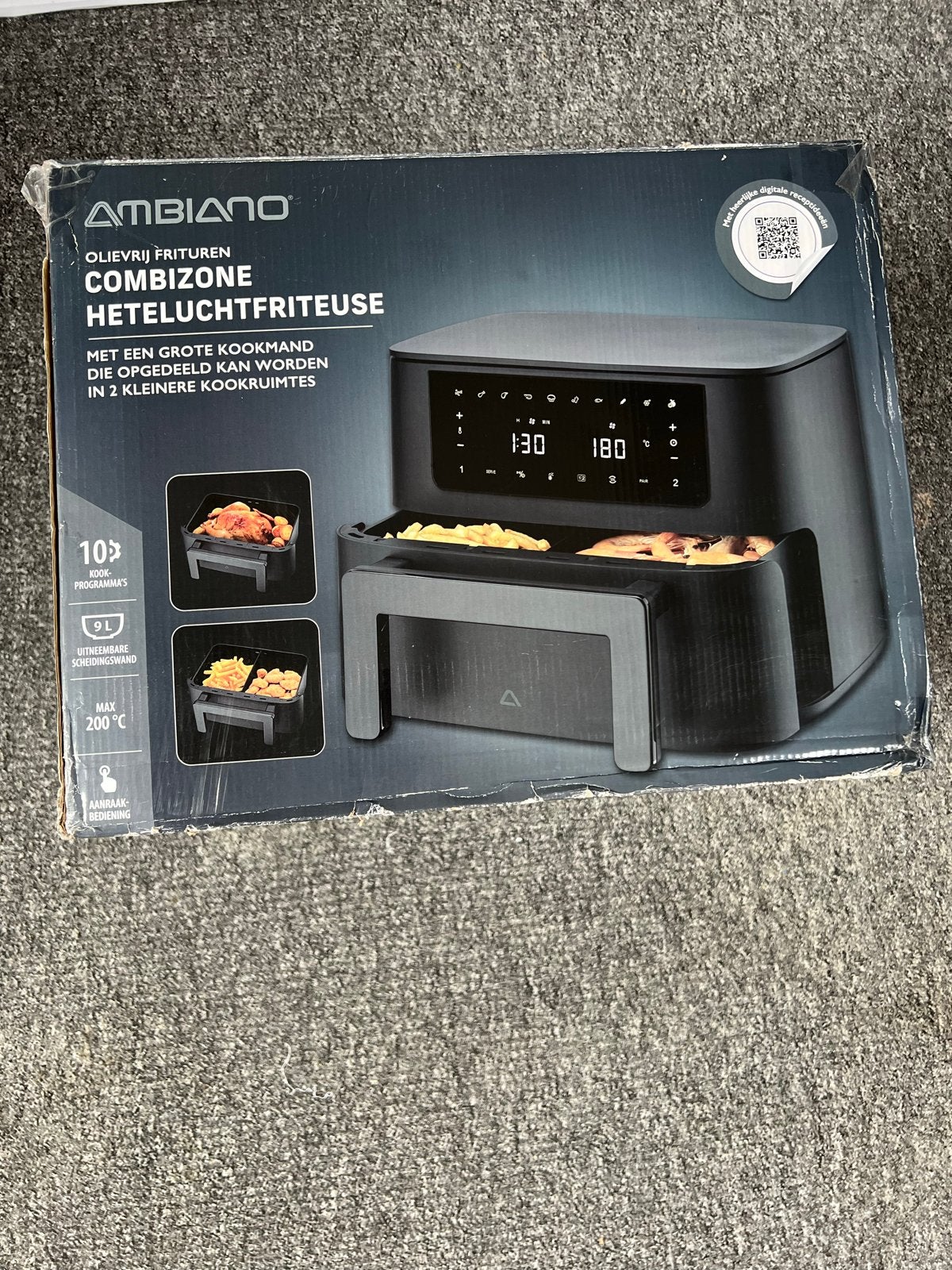 Ambiano Combizone Heteluchtfriteuse - Olievrij Frituren, 4 liter of meer, Ophalen of Verzenden, Nieuw, Duo-friteuse