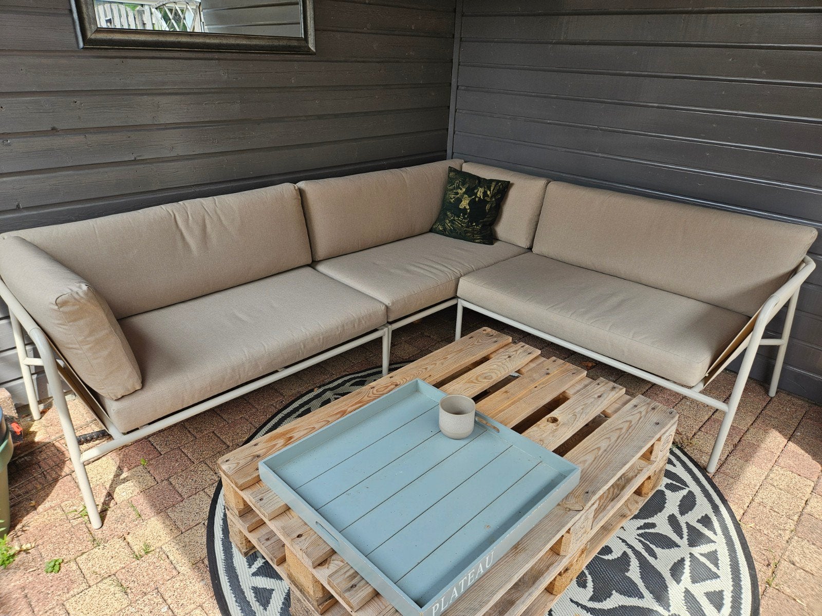Wakefield loungeset Kiel beige, Tuin en Terras, Ophalen, 5 zitplaatsen, Aluminium, Zo goed als nieuw