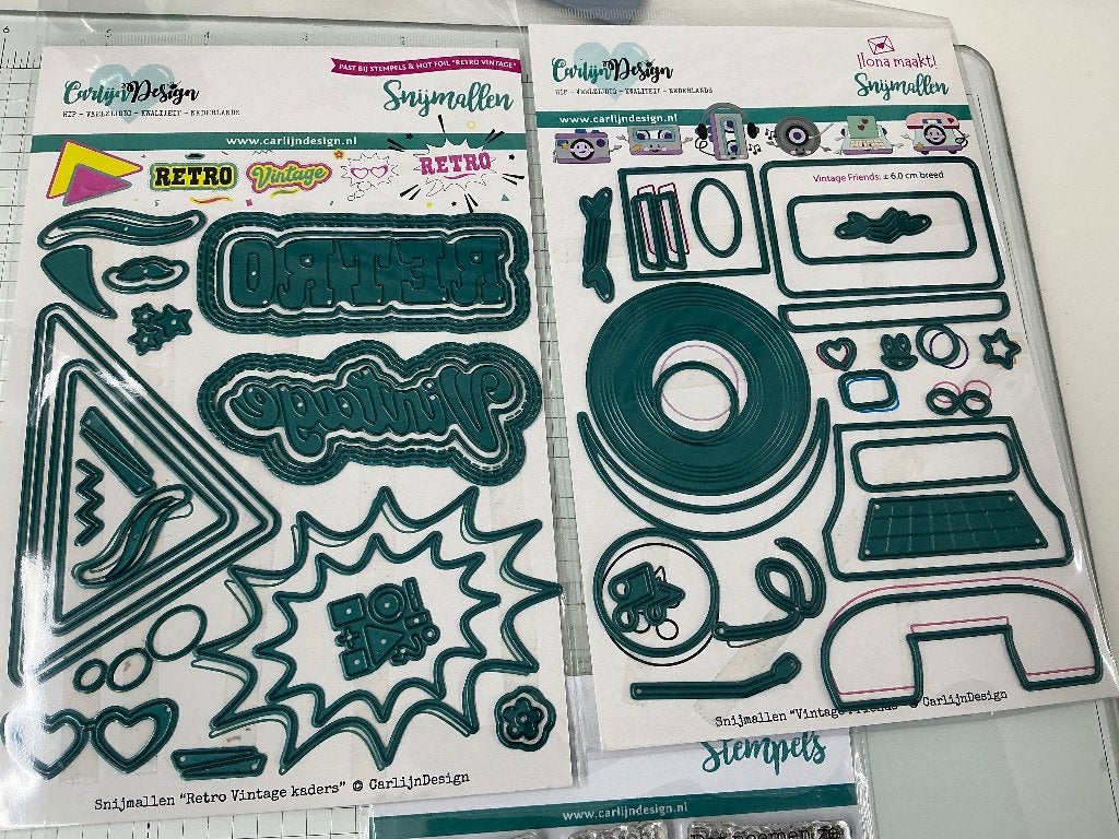 CArlijn Design Retro 3x, Hobby en Vrije tijd, Kaarten | Zelf maken, Ophalen of Verzenden, Nieuw, Overige thema's, Pons of Mal