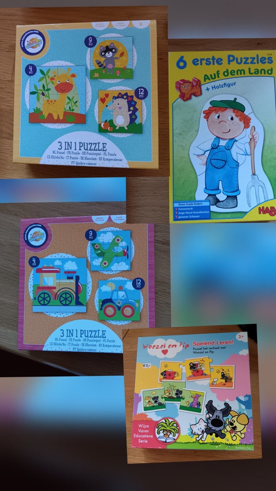 4 puzzels, Ophalen, Meer dan 50 stukjes, Zo goed als nieuw