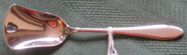 Nr C384: 1 Verzilverde suikerschep Keltum P8 puntfilet, Ophalen of Verzenden