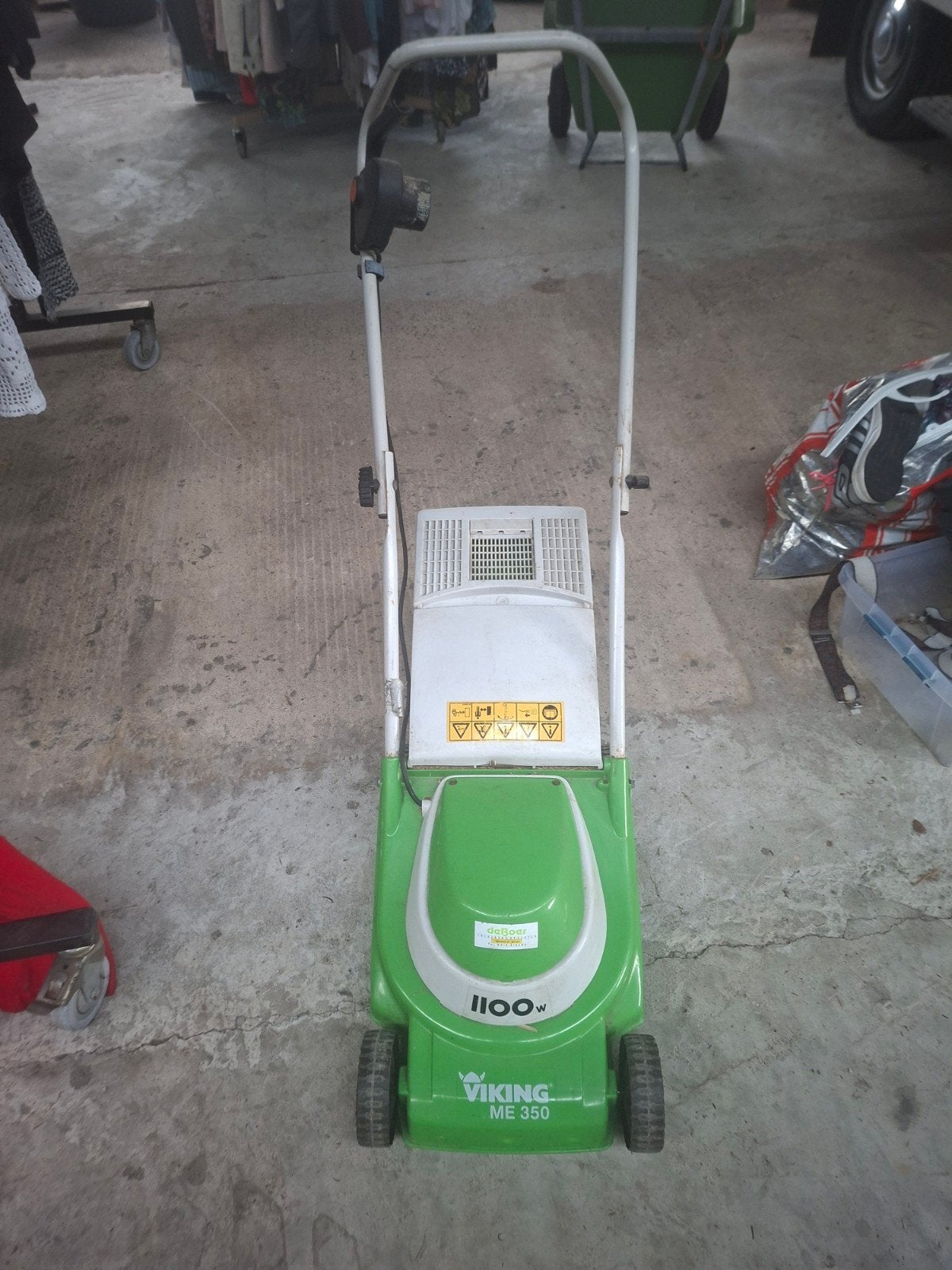 Viking  1100w   me 350, Ophalen, Zo goed als nieuw, Elektrische grasmaaier, Opvangbak