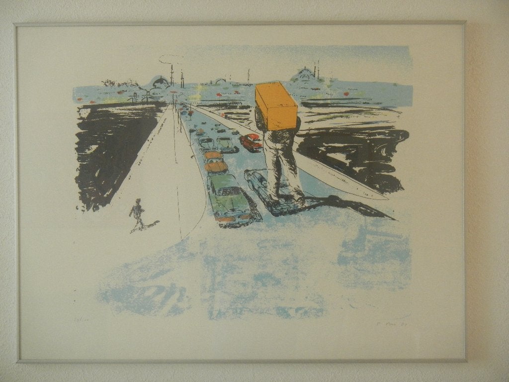 Zeefdruk Pieter Bes / Istanbul, Zeefdruk, Overige onderwerpen, Ophalen of Verzenden, Gesigneerd