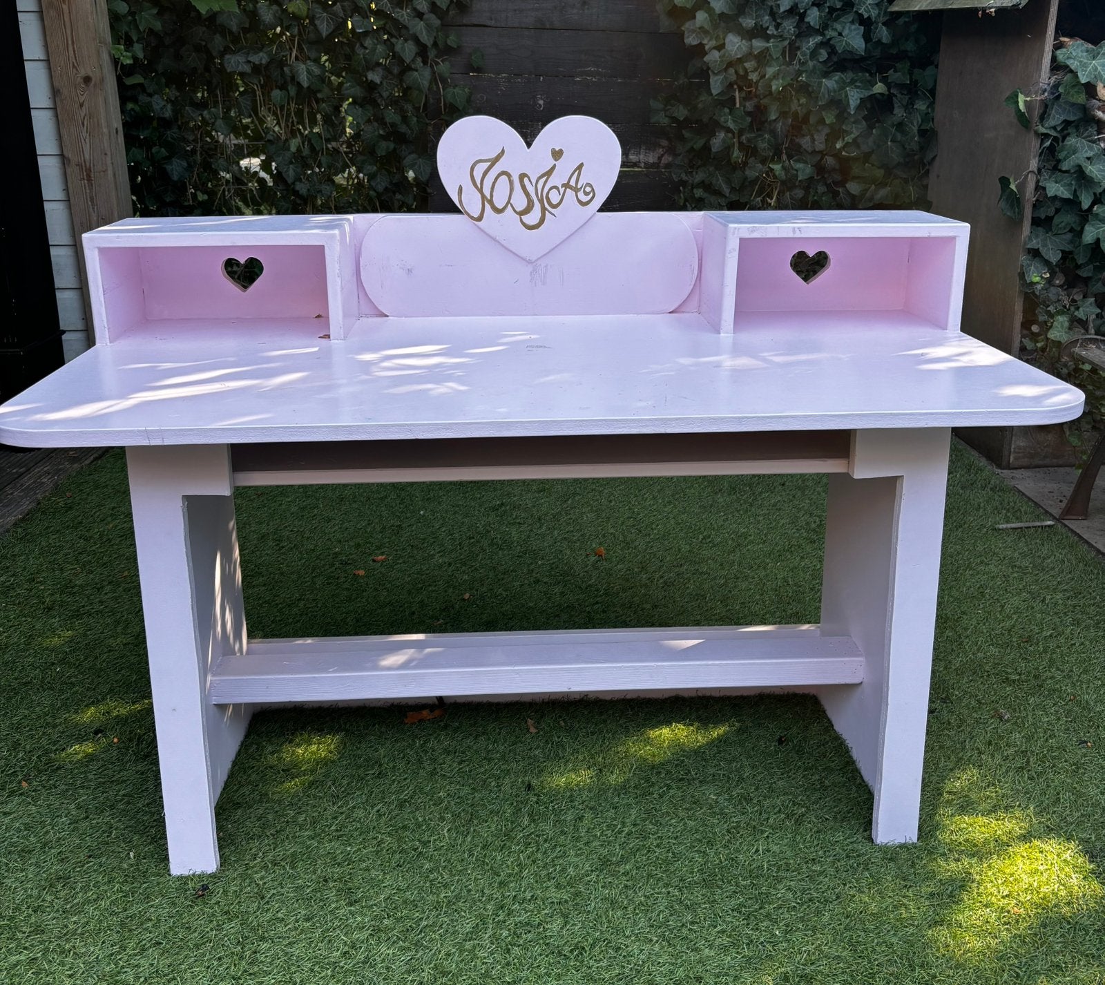 Roze kinderbureau, Ophalen, Gebruikt, 100 tot 150 cm, Minder dan 100 cm