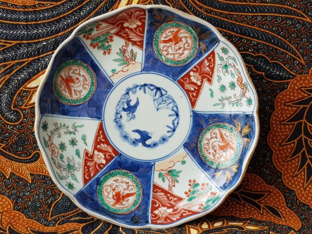Mooi origineel antiek Imari porselein bord uit Japan 21,4 cm