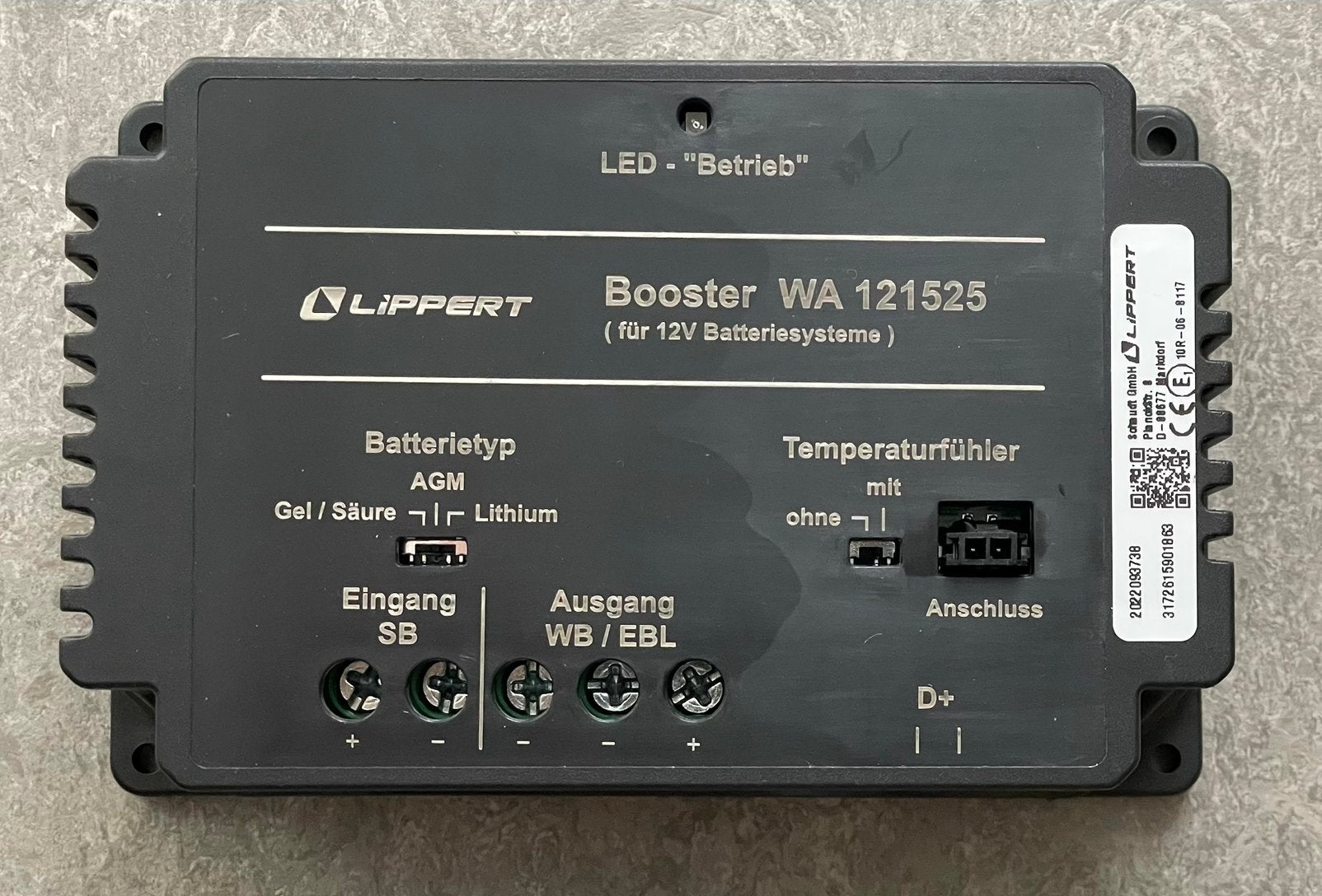 Schaudt WA121525 laadbooster, Caravans en Kamperen, Camper-accessoires, Schaudt, Zo goed als nieuw, Service@schaudt.de, Planckstr. 8 Markdorf
