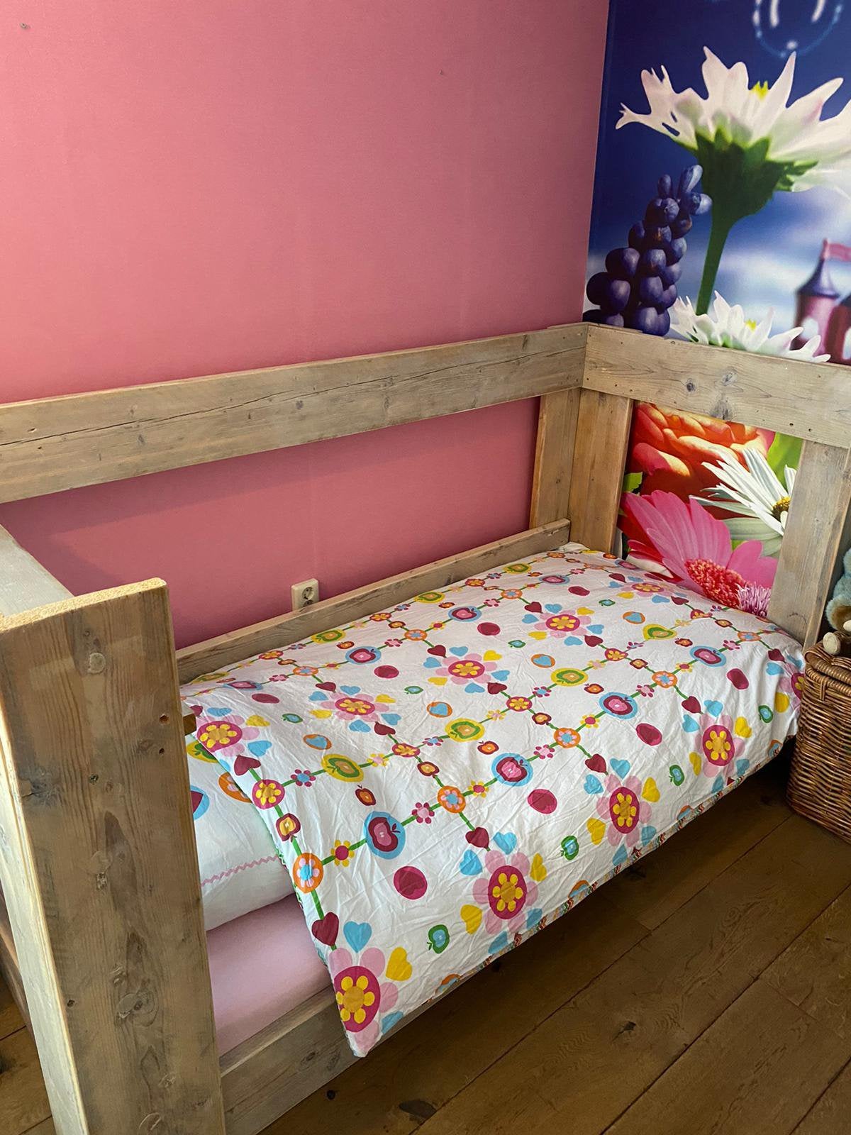 Junior bed harthout, Ophalen of Verzenden, Gebruikt, 180 cm of meer, 85 tot 100 cm