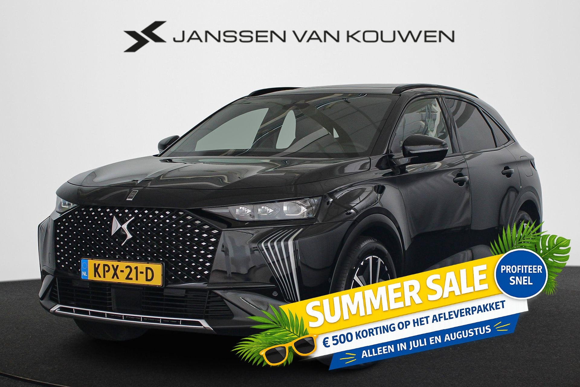 DS 7 1.6 PHEV 225 Etoile Panoramadak FOCAL Stoelventilatie N, 14 kWh, 4 cilinders, Zwart, Hybride Elektrisch/Benzine