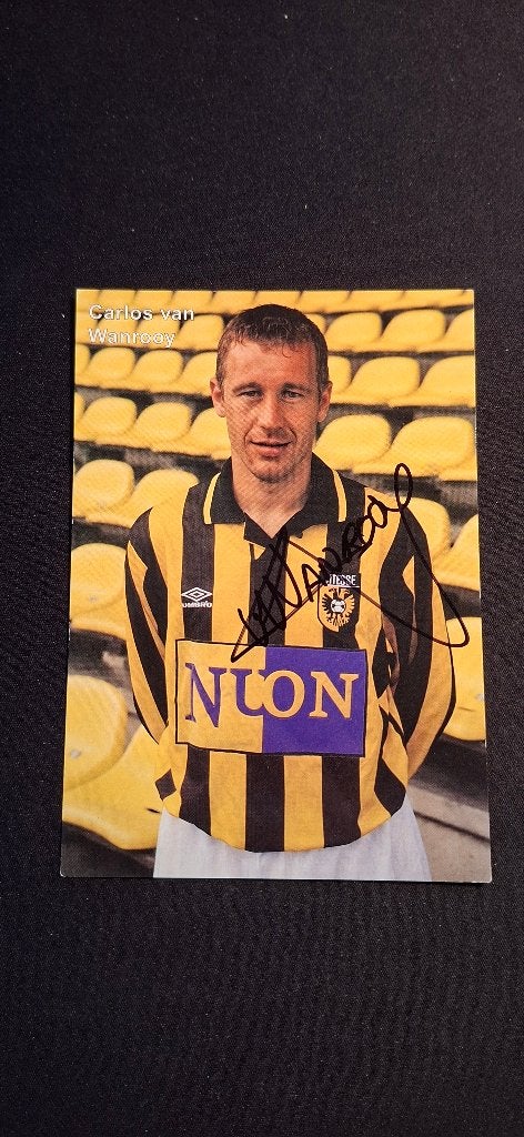 Spelerskaart met handtekening; Carlos van Wanrooy # Vitesse, Ophalen of Verzenden, Nieuw, Vitesse, Spelerskaart