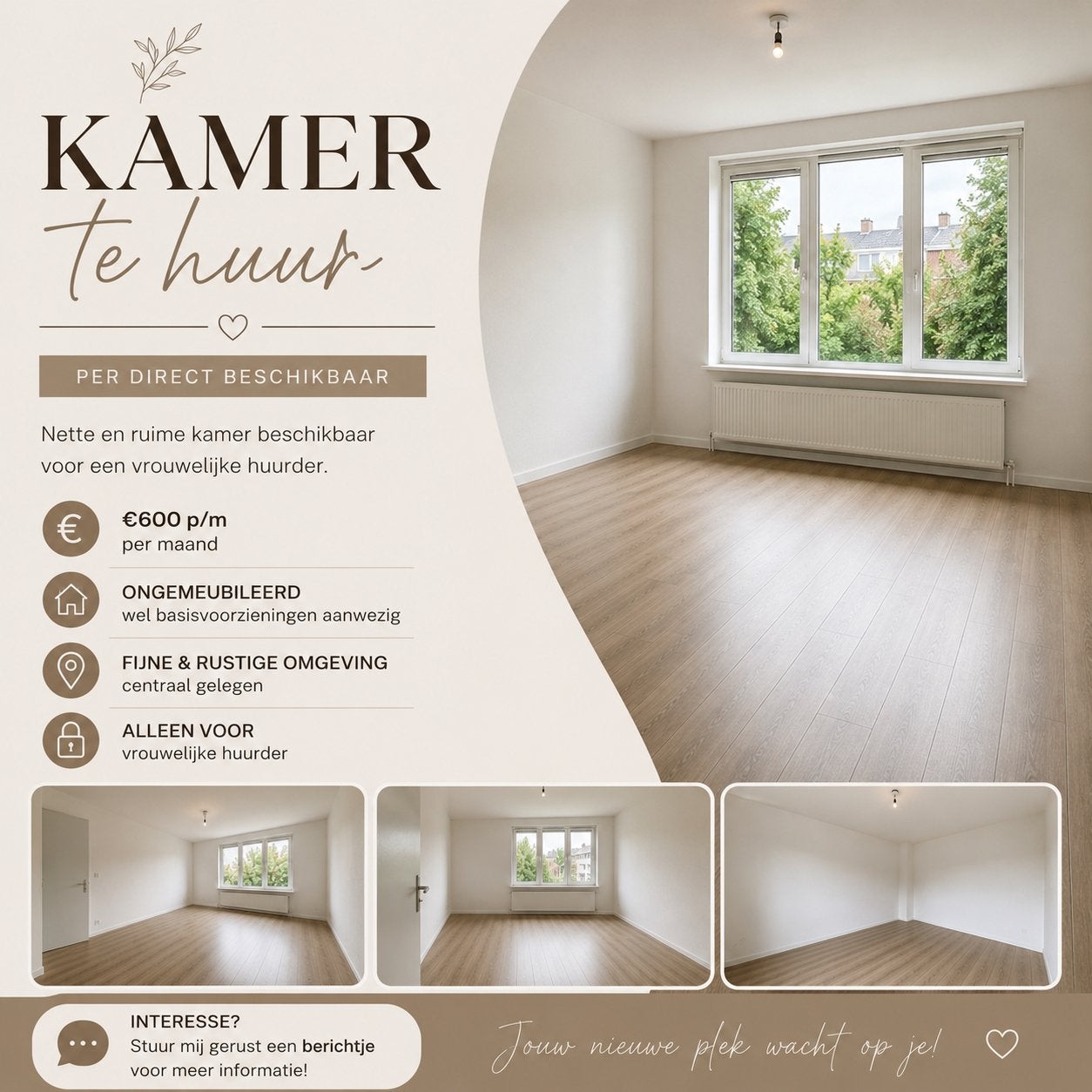 Kamer te huur | Soest | €600 incl