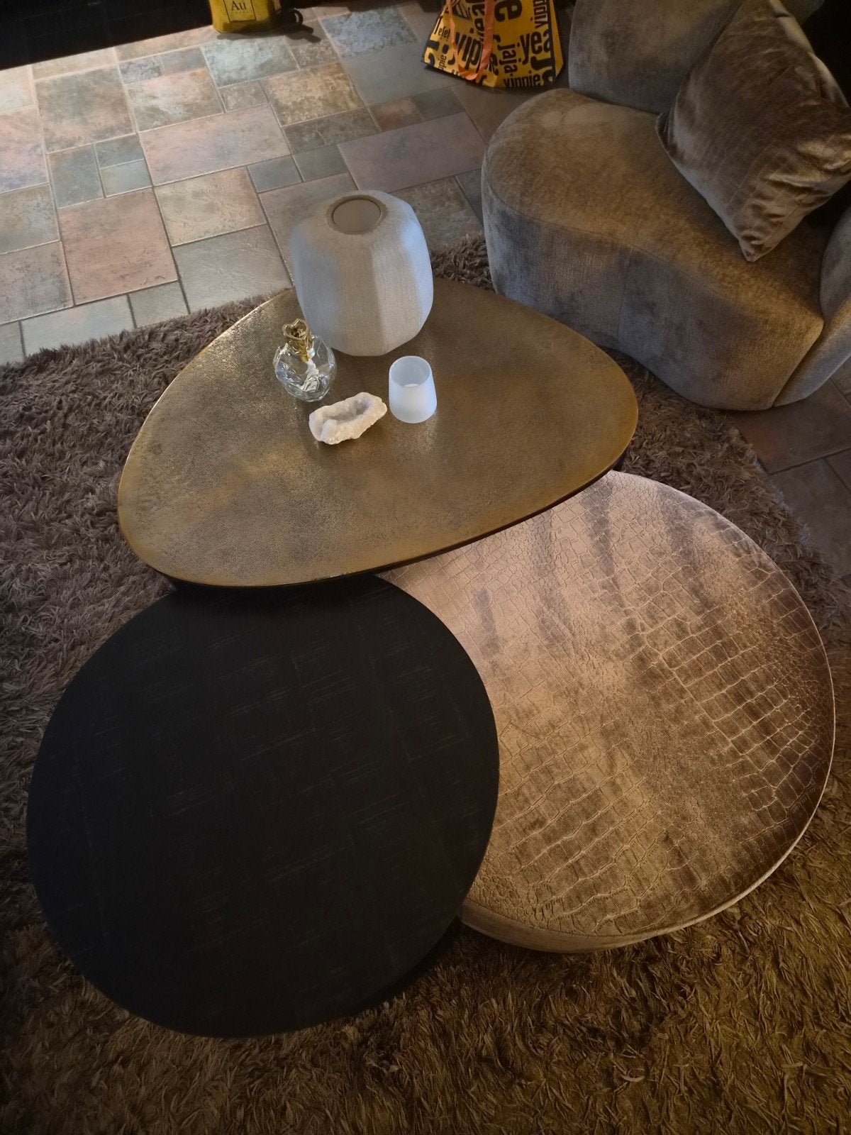 3-delige salontafel set - ook los verkrijgbaar, Ophalen, Overige materialen, Gebruikt, 50 tot 100 cm