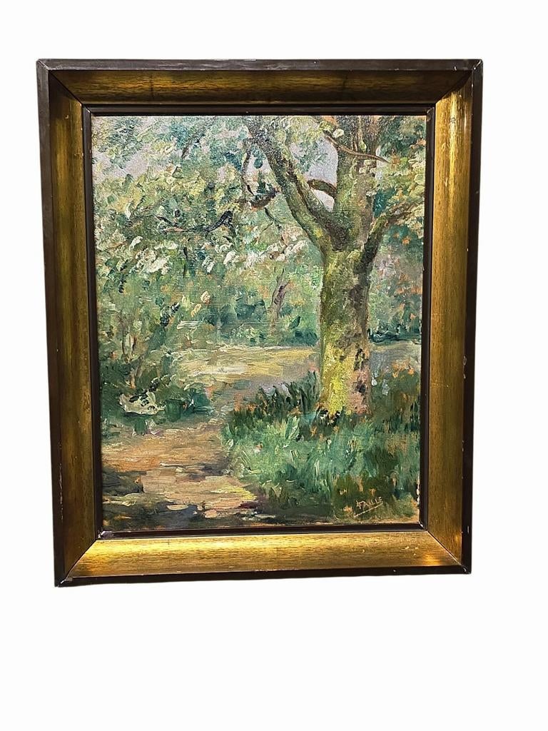 Schilderij Zonnig bospad. Sign. Louis FAILLE (1881-1938), Antiek en Kunst, Ophalen of Verzenden