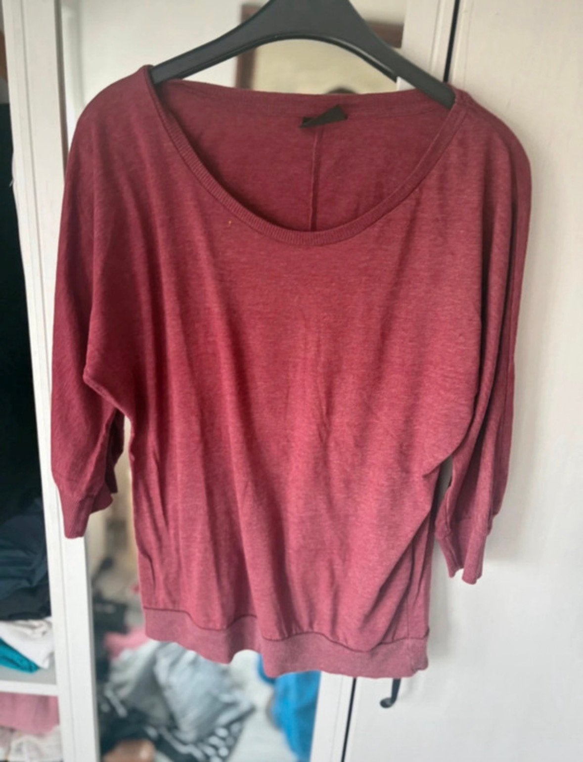 Bodyzone XL bordeauxrood shirt met 3/4 mouwen, Maat 46/48 (XL) of groter, Ophalen of Verzenden, Korte mouw, Gedragen