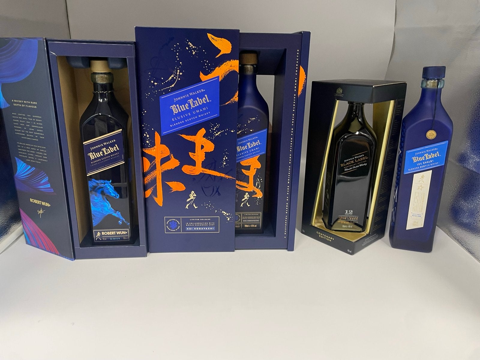 Lege Johnnie Walker Blue Label flessen voor decoratie, Ophalen of Verzenden, Gebruikt