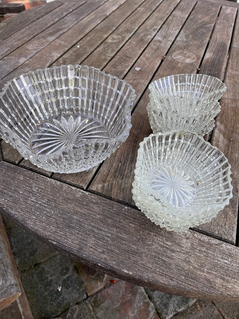 bowl set, Vintage, Ophalen of Verzenden, Glas, Schaal of Schalen