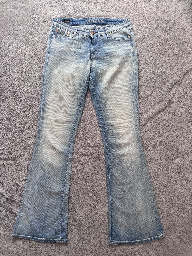Denham Farrah super flare spijkerbroek, Ophalen of Verzenden, Gedragen, Blauw, W28 - W29 (confectie 36)