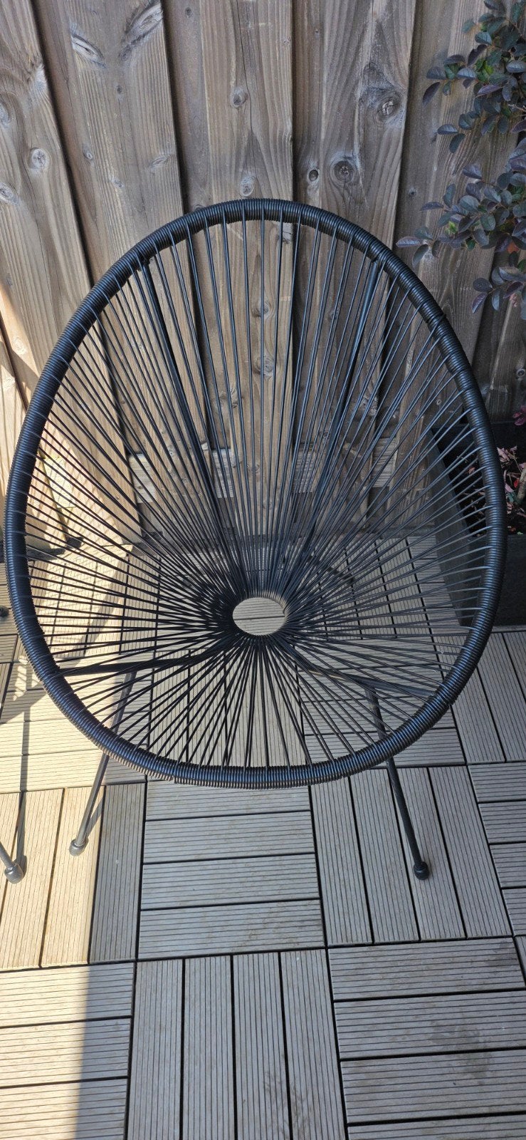 Lounge stoel zwart 2x, Tuin en Terras, Tuinstoelen, Ophalen, Kunststof
