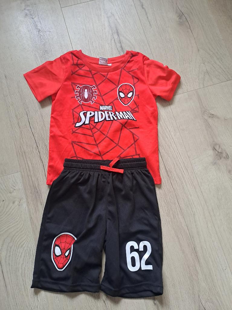 Spiderman sportset maat 116, Kinderen en Baby's, Kinderkleding | Maat 116, Ophalen of Verzenden, Zo goed als nieuw, Meisje, Jurk of Rok