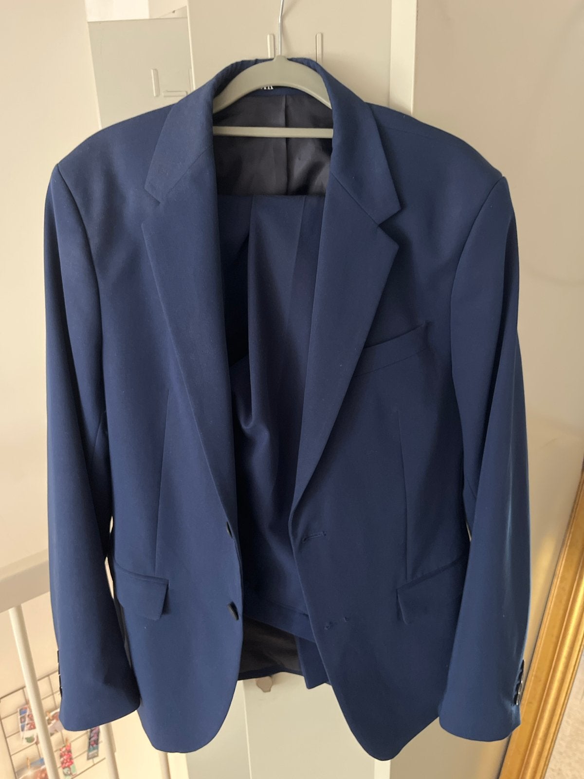 Mooi blauw herenpak - Maat 50, Kleding | Heren, Kostuums en Colberts, Ophalen, Zo goed als nieuw, Maat 48/50 (M), Blauw