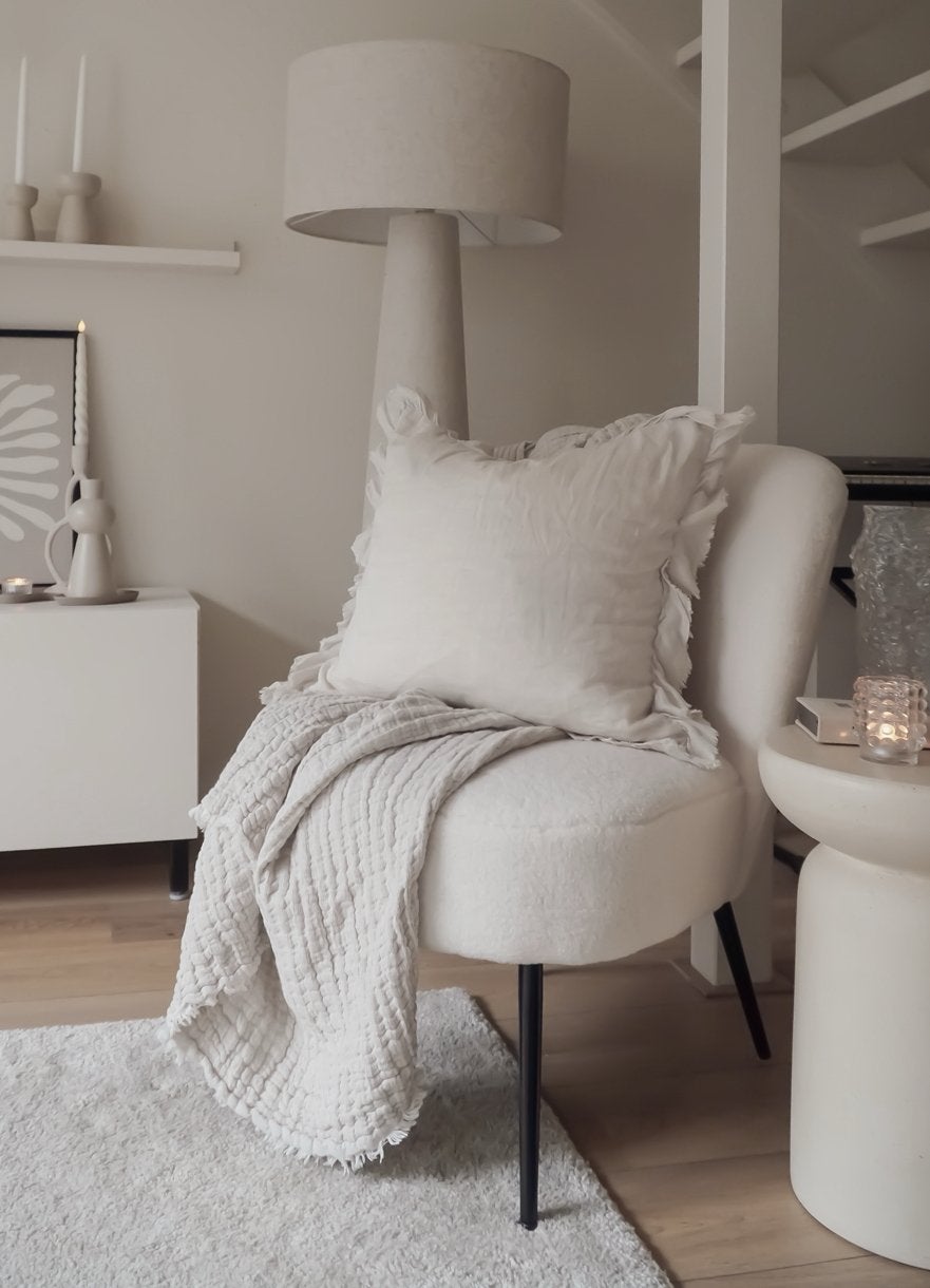 Teddy fauteuil crème/wit | Nette staat, Huis en Inrichting, Fauteuils, Ophalen, 75 tot 100 cm, Zo goed als nieuw, Stof