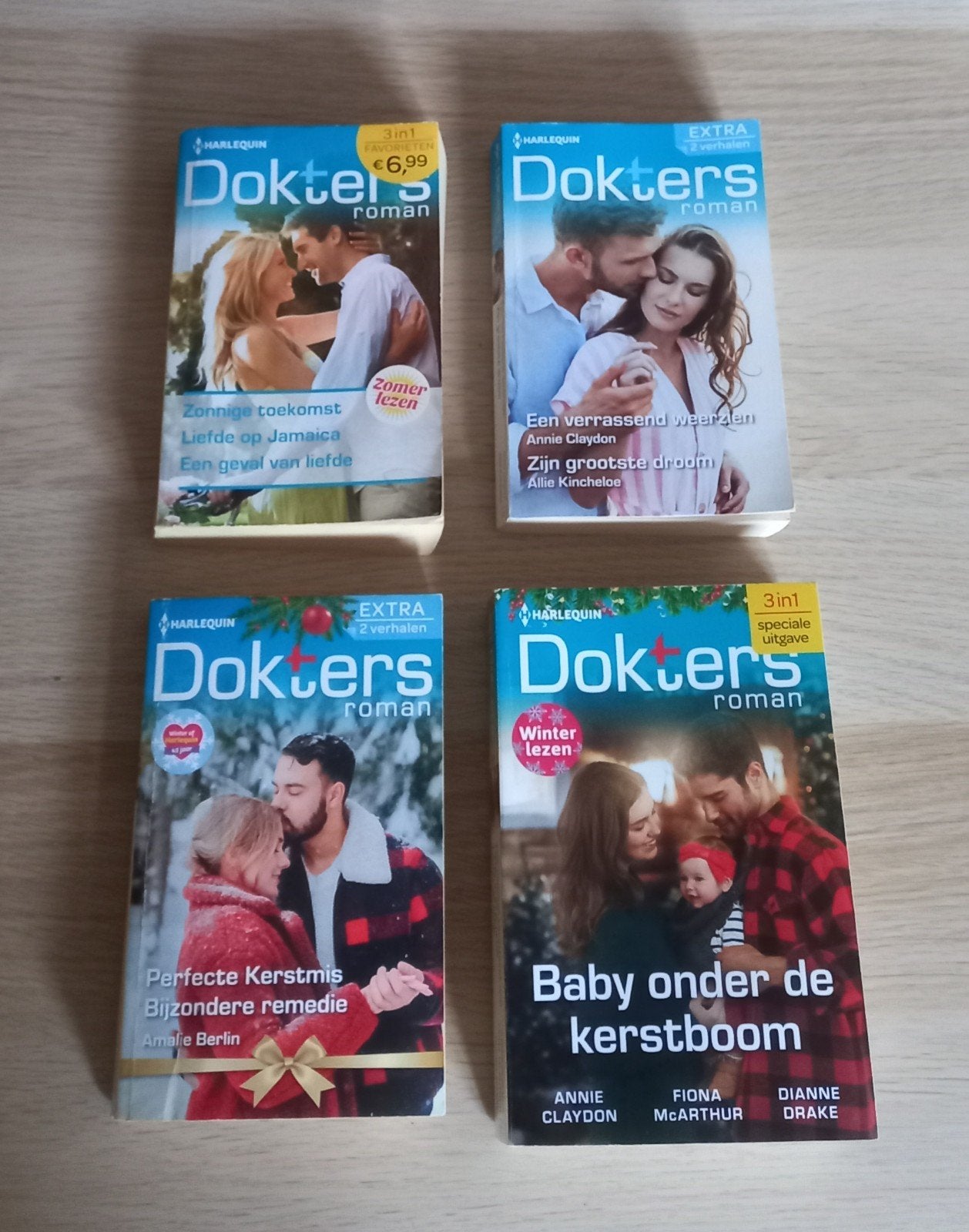 4 Harlequin Doktersromans - Zomer- en Winterlezen, Ophalen of Verzenden, Zo goed als nieuw, Annie Claydon, Amalie Berlin, Fiona McArthur, Dianne Drake