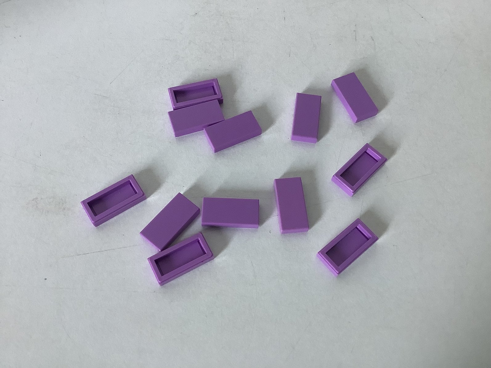 Lego tegel 1x2 donker lavendel, Ophalen of Verzenden, Gebruikt, Losse stenen, Lego