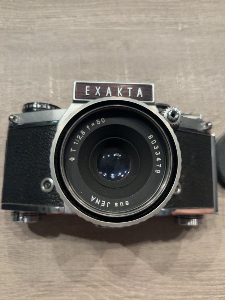 Exakta VX1000 + Carl Zeiss Jena Tessar 50mm f/2.8, Ophalen, Gebruikt, Spiegelreflex, Overige Merken