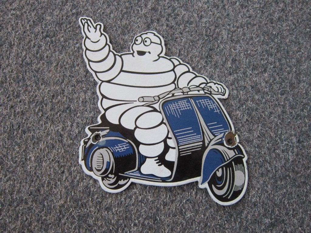 MICHELIN EMAILLE RECLAMEBORD, Verzamelen, Ophalen, Gebruikt, Reclamebord