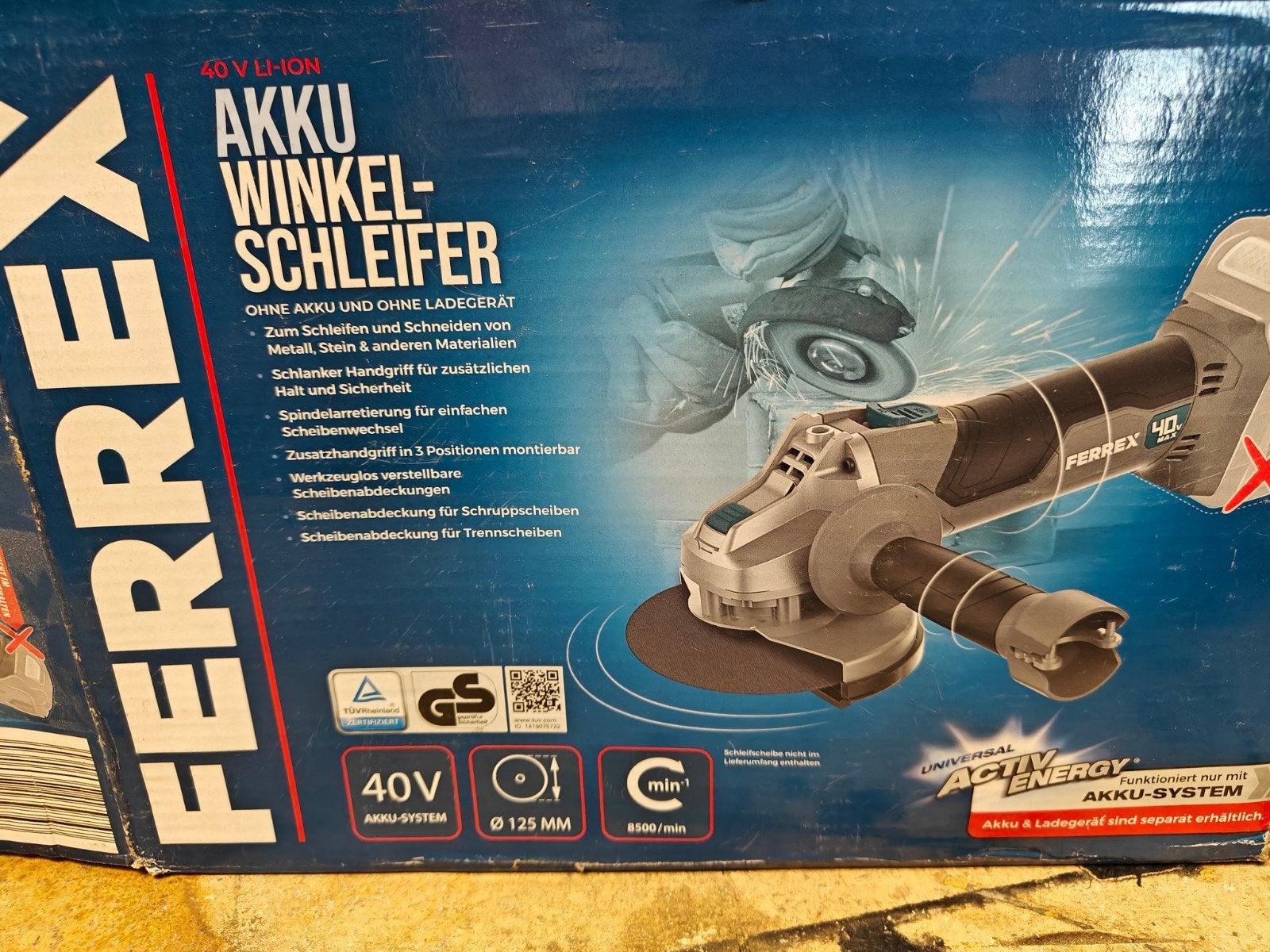 Haakse accu slijpmachine 40v nieuw, Ophalen of Verzenden, Nieuw, Minder dan 700 watt, Haakse handslijpmachine