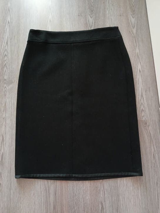 Max Mara Zwarte Wollen Rok - Maat 42 (L), Kleding | Dames, Zwart, Ophalen of Verzenden, Zo goed als nieuw, Knielengte