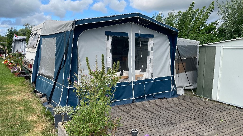 Caravan Voortent Obelink Las Palmas (#5) met Uitbouw/Erker, Ophalen, Gebruikt, Tot en met 4