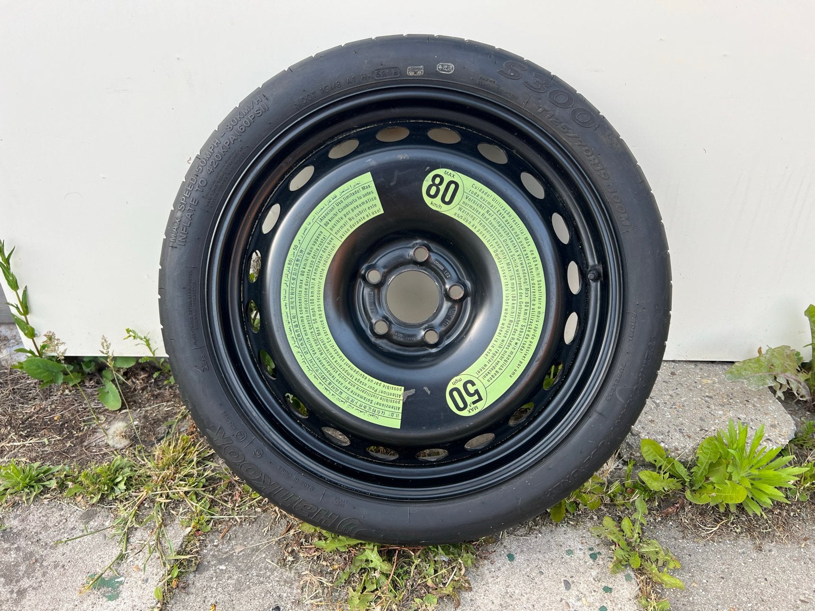 Audi A4/A5 thuiskomer reservewiel T125/70R19, Auto-onderdelen, Banden en Velgen, Gebruikt, Banden en Velgen, All Season, Personenwagen