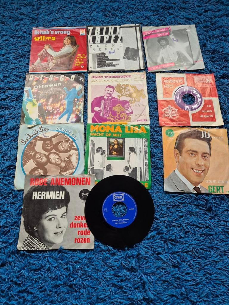 43 singeltjes, 6 singles of meer, Ophalen, Gebruikt, Pop