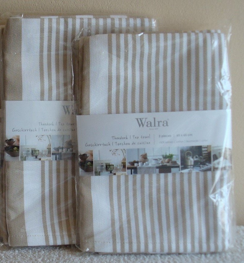 4 stuks Walra theedoeken 65 x 65 NIEUW zie foto's, Verzenden, Nieuw, Overige kleuren, Theedoek of Handdoek