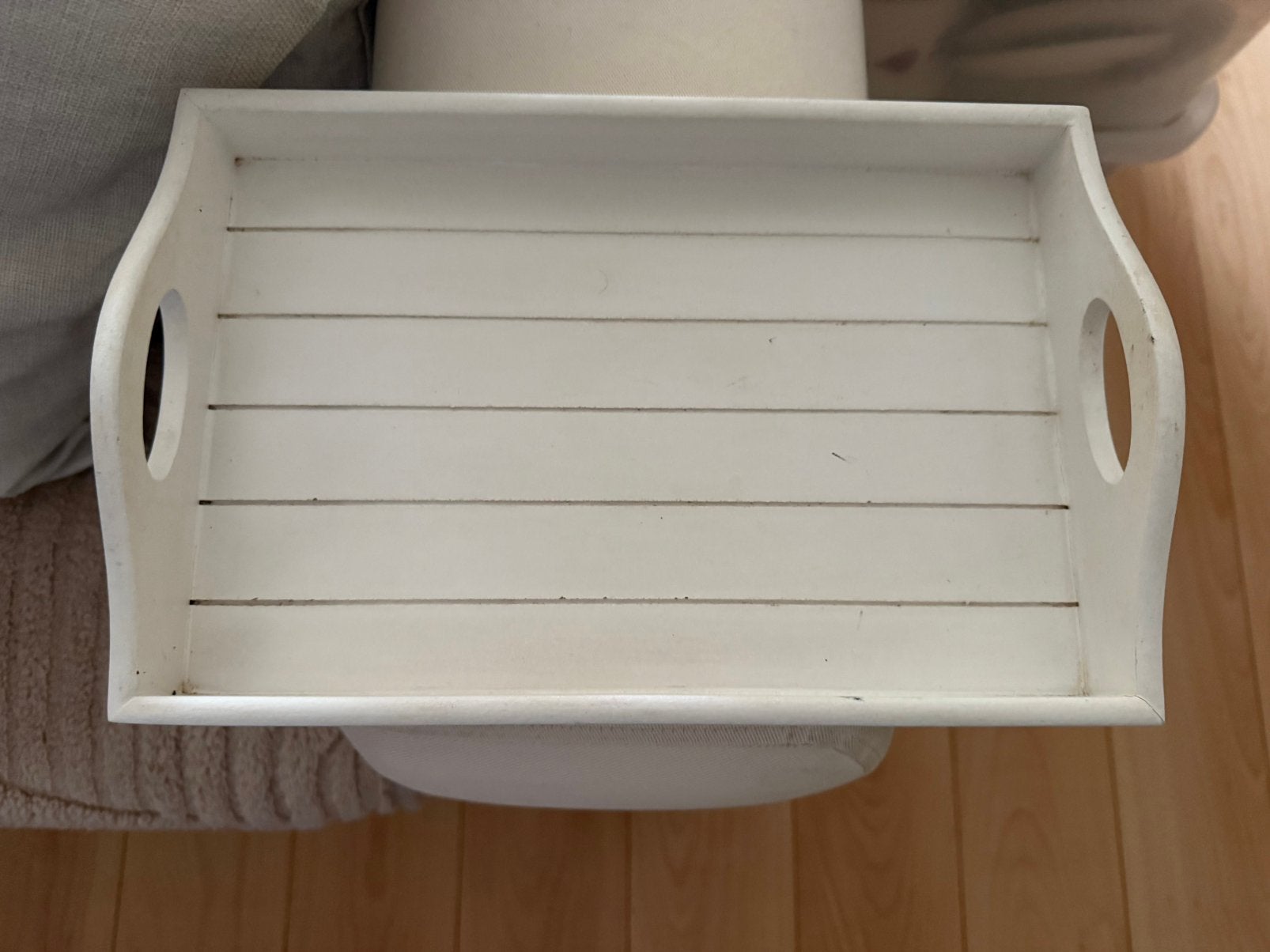 Zetel dienblad, Ophalen, Zo goed als nieuw, Rechthoekig, Hout