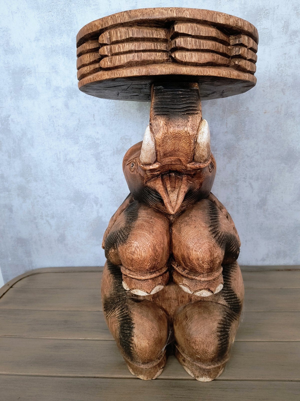 Afrikaanse olifantenstandaard sculptuur, Huis en Inrichting, Ophalen of Verzenden, Zo goed als nieuw