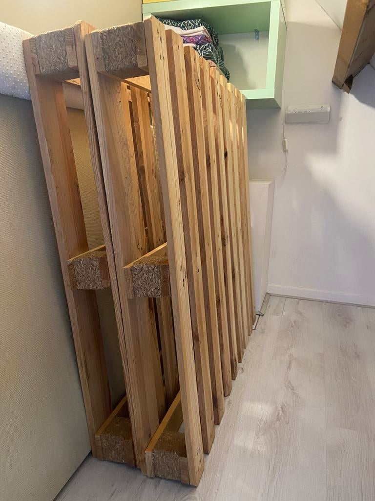 Pallets voor een palletbed, Ophalen, 90 cm, Eenpersoons, Zo goed als nieuw