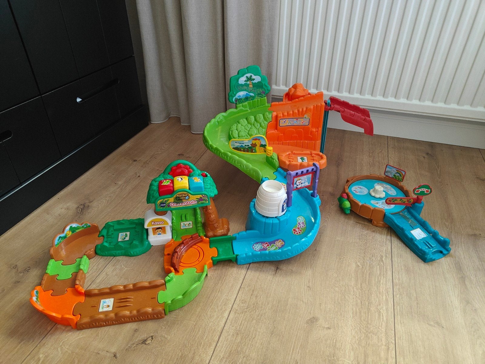 VTech Zoef Zoef Dieren Dierentuin met 4 dieren, Ophalen of Verzenden, Gebruikt, Overige typen, Met licht