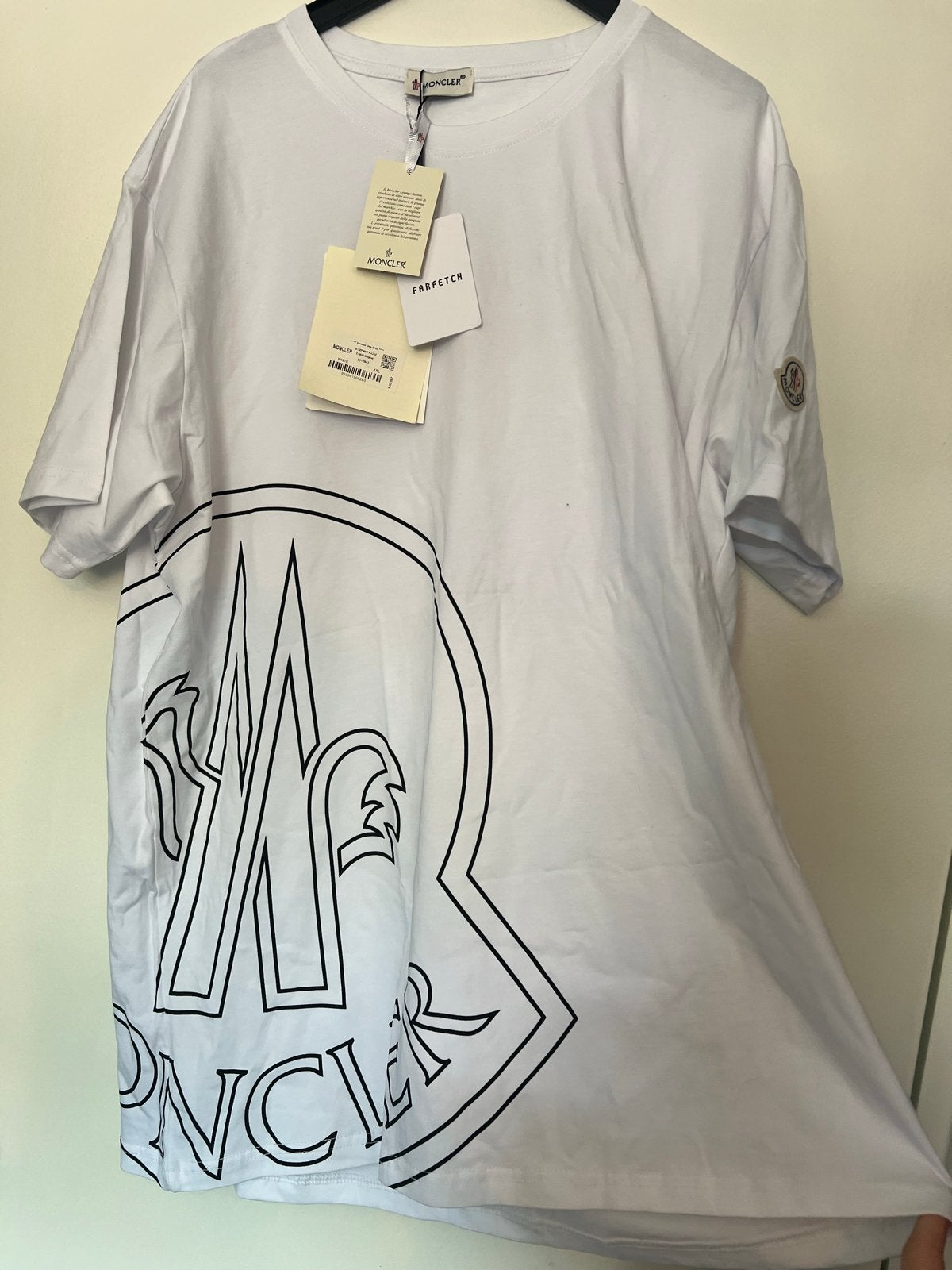 Moncler T-shirt XXL Wit - Nieuw met labels, Verzenden, Nieuw, Overige maten, Wit