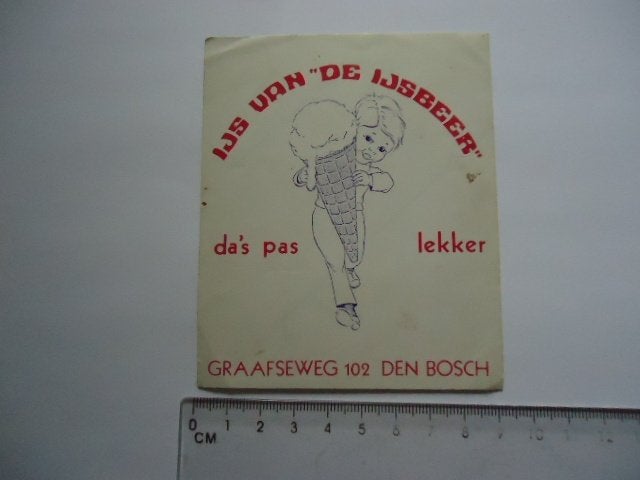sticker oud Den bosch IJS De IJSBEER strip hertogenosch, Verzamelen, Verzenden, Zo goed als nieuw, Bedrijf of Vereniging
