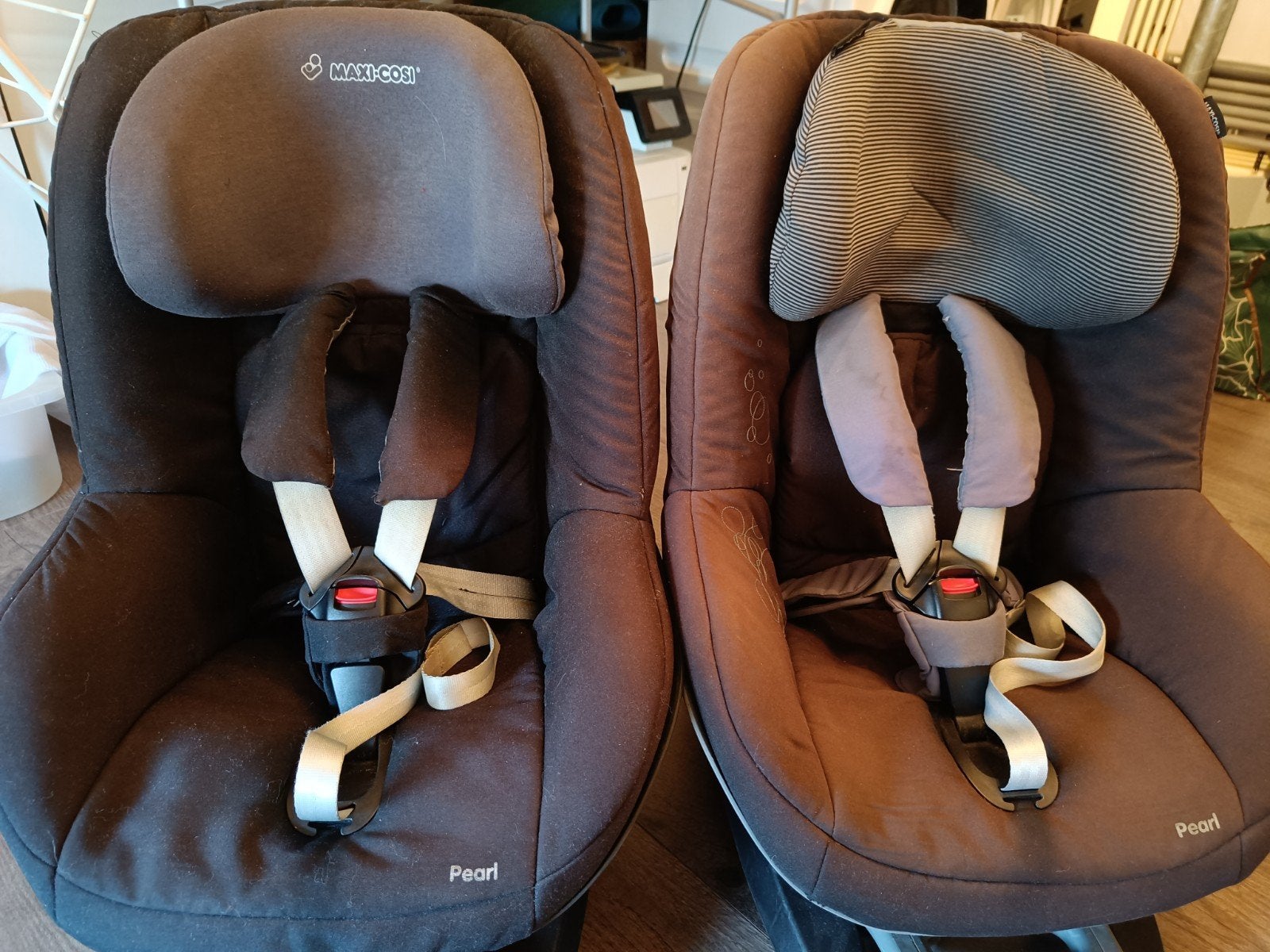 2x Maxi-Cosi Pearl autostoelen met FamilyFix (Isofix), Ophalen, Gebruikt, 9 t/m 18 kg, Isofix