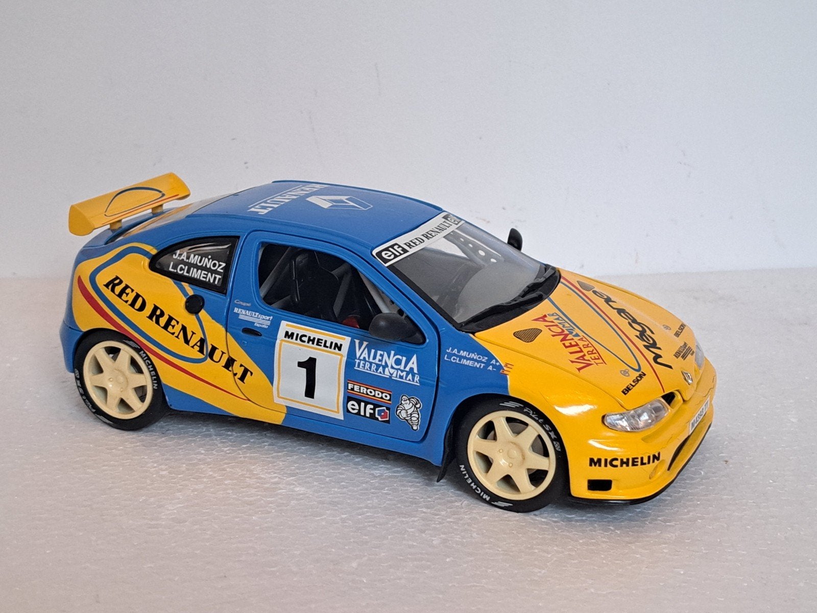 Renault Megane Maxi Rally no1 1/18 Anson, Ophalen of Verzenden, Gebruikt, Auto, Anson