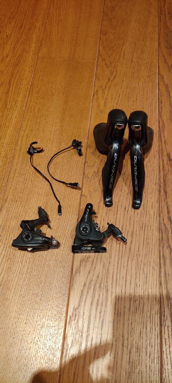 Dura ace DI2 shifters 11/2 speed velgrem 9070 + sprint + TRP, Ophalen of Verzenden, Remmen