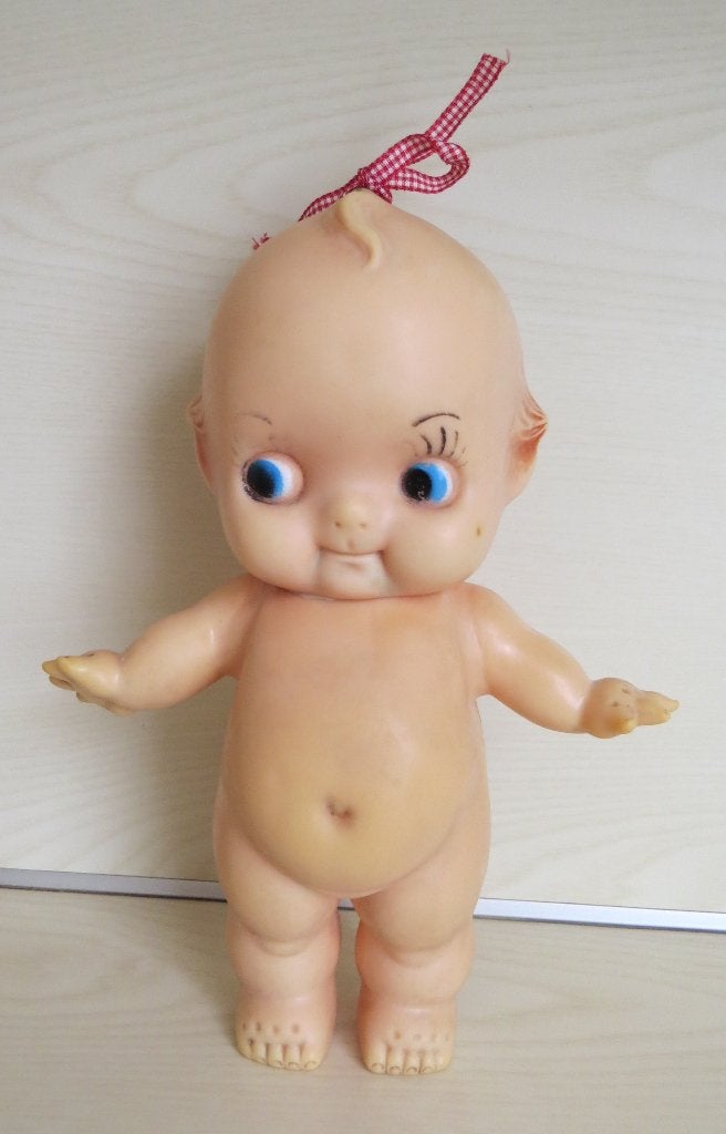 Vinyl Kewpie-pop jaren 60, Verzamelen, Poppen, Ophalen of Verzenden, Gebruikt, Pop