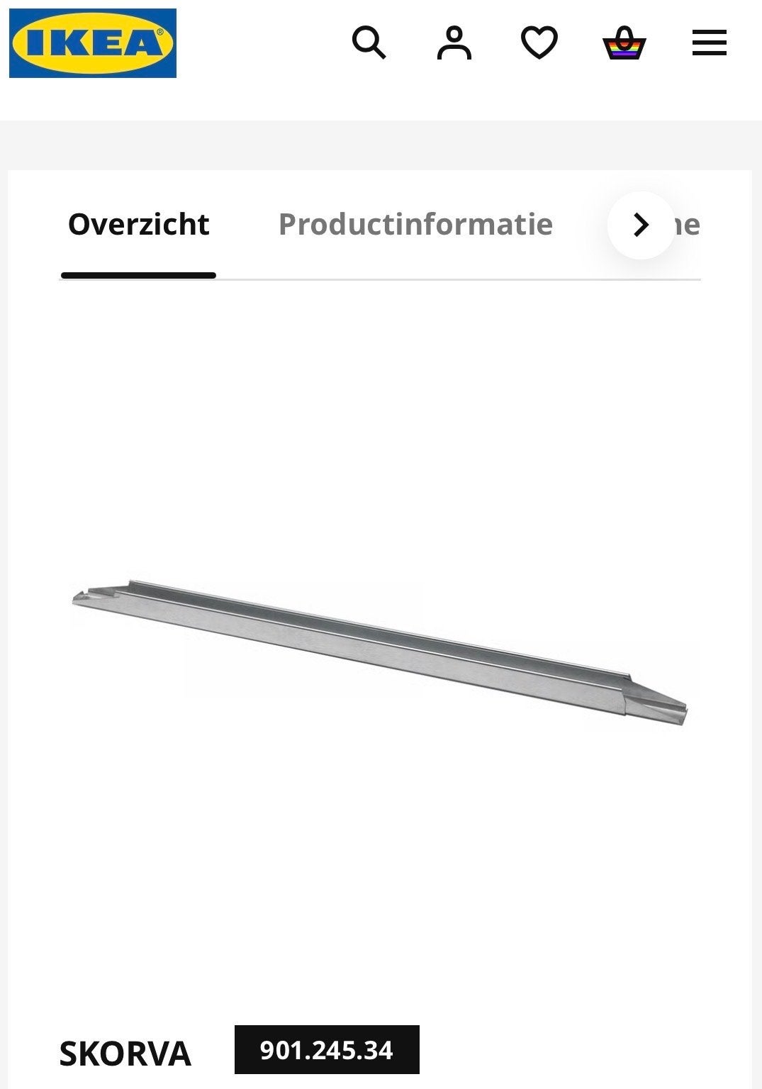 IKEA SKORVA middenbalk, nieuw in verpakking, Huis en Inrichting, Slaapkamer | Bedden, Ophalen, Nieuw, Grijs, Metaal