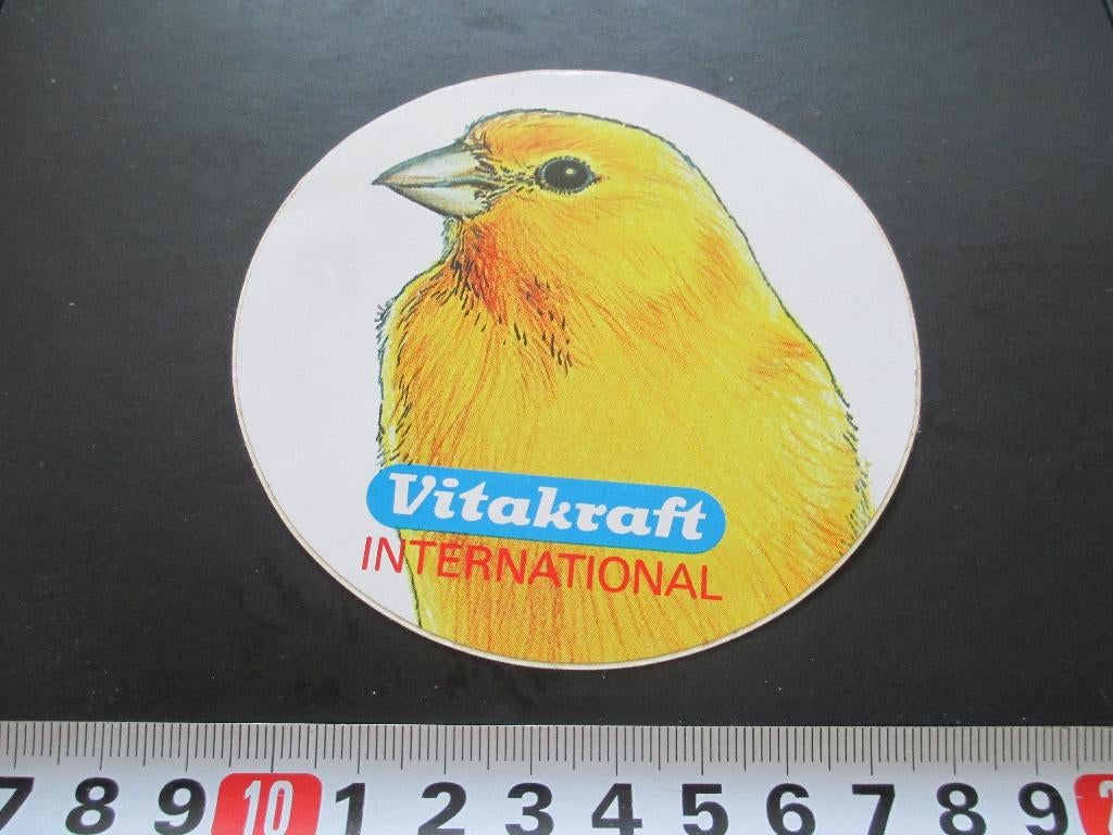 sticker vitakraft international - strip kanarie, Verzamelen, Ophalen, Zo goed als nieuw