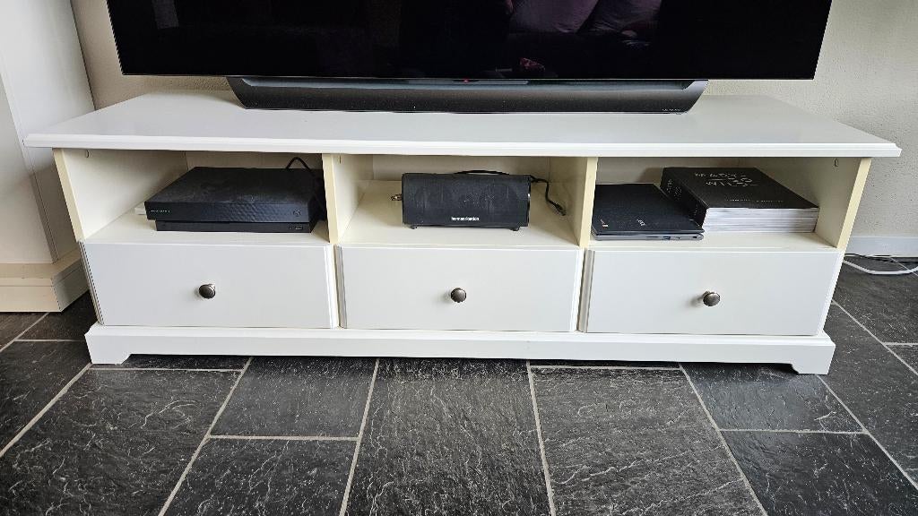 TV meubel met 3 vakken en 3 lades, Huis en Inrichting, Kasten | Televisiemeubels, Ophalen, Gebruikt, 100 tot 150 cm, Minder dan 100 cm