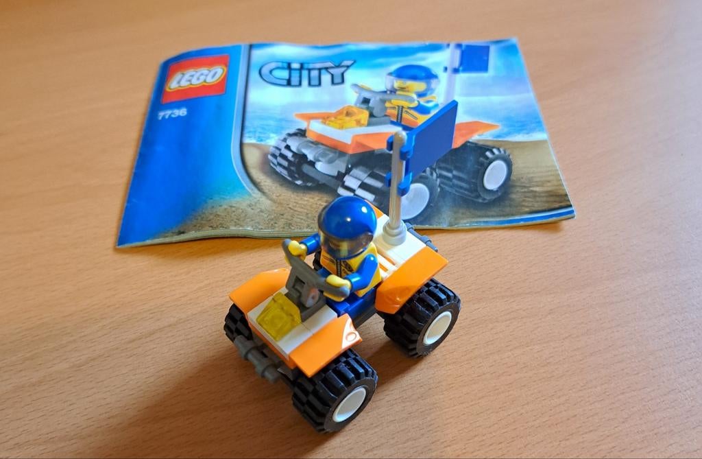 Lego City 7736 Quad met minifiguur en instructies, Compleet, Lego, Ophalen of Verzenden, Complete set